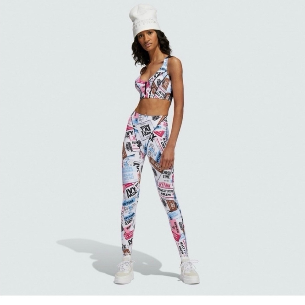 Ivy Park X Adidas High waist leggings Ski Tag print size small